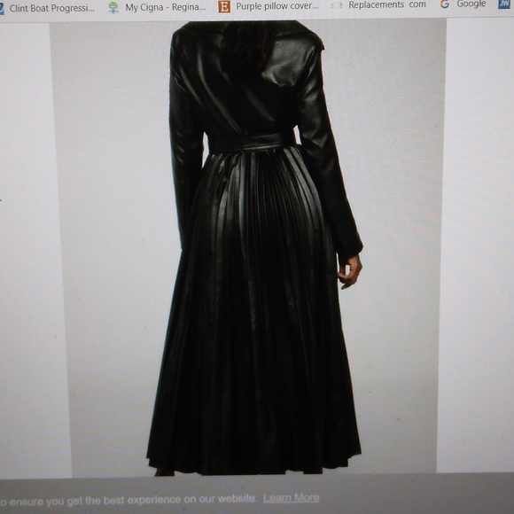 Kosmios black FauxLeather pleated dress size small - Picture 7 of 8